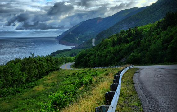 An HDR image of the Cabot Trail in Nova Scotia, one of the maritime provinces in Canada.