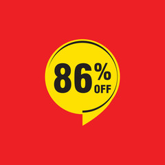86 discount, Sales Vector badges for Labels, , Stickers, Banners, Tags, Web Stickers, New offer. Discount origami sign banner