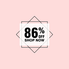 86 discount, Sales Vector badges for Labels, , Stickers, Banners, Tags, Web Stickers, New offer. Discount origami sign banner