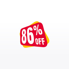 86 discount, Sales Vector badges for Labels, , Stickers, Banners, Tags, Web Stickers, New offer. Discount origami sign banner