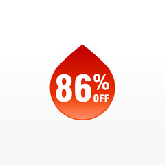 86 discount, Sales Vector badges for Labels, , Stickers, Banners, Tags, Web Stickers, New offer. Discount origami sign banner