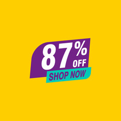 87 discount, Sales Vector badges for Labels, , Stickers, Banners, Tags, Web Stickers, New offer. Discount origami sign banner