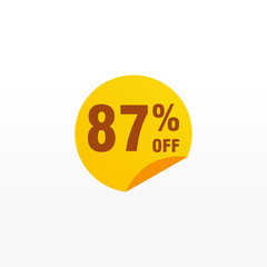 87 discount, Sales Vector badges for Labels, , Stickers, Banners, Tags, Web Stickers, New offer. Discount origami sign banner