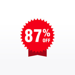 87 discount, Sales Vector badges for Labels, , Stickers, Banners, Tags, Web Stickers, New offer. Discount origami sign banner