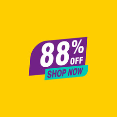 88 discount, Sales Vector badges for Labels, , Stickers, Banners, Tags, Web Stickers, New offer. Discount origami sign banner