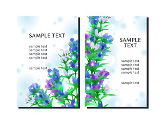 Fototapeta premium リンドウの花のイラスト背景、秋の花、水彩風