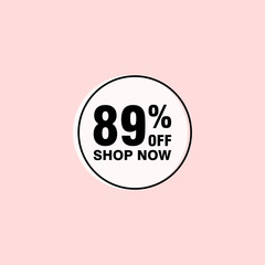 89 discount, Sales Vector badges for Labels, , Stickers, Banners, Tags, Web Stickers, New offer. Discount origami sign banner