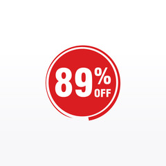 89 discount, Sales Vector badges for Labels, , Stickers, Banners, Tags, Web Stickers, New offer. Discount origami sign banner