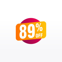 89 discount, Sales Vector badges for Labels, , Stickers, Banners, Tags, Web Stickers, New offer. Discount origami sign banner