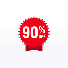 90 discount, Sales Vector badges for Labels, , Stickers, Banners, Tags, Web Stickers, New offer. Discount origami sign banner