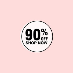 90 discount, Sales Vector badges for Labels, , Stickers, Banners, Tags, Web Stickers, New offer. Discount origami sign banner
