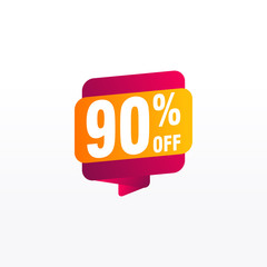 90 discount, Sales Vector badges for Labels, , Stickers, Banners, Tags, Web Stickers, New offer. Discount origami sign banner