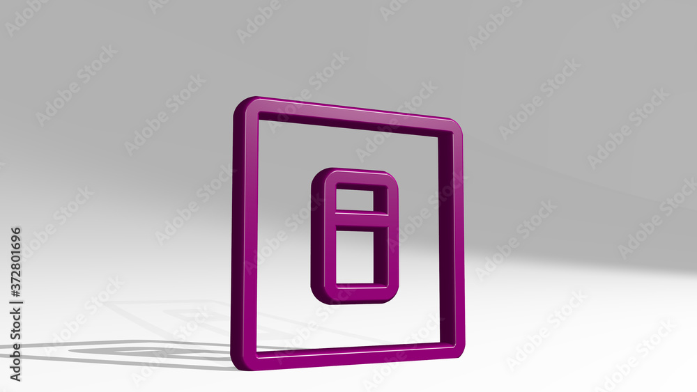 Poster switch on 3d icon casting shadow, 3d illustration for background and button