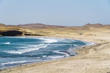 Fototapeta na wymiar Beach in the Ica Desert of Peru