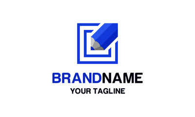 Modern pencil logo design vector EPS 10