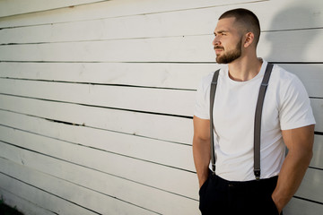 Obraz premium portrait of a young man standing on the street