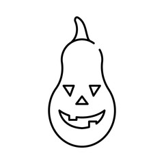 halloween pumpkin face style line icon