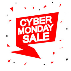 Cyber Monday, sale banner design template, best offer, vector illustration