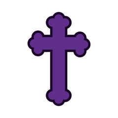 religious cross symbol flat style icon