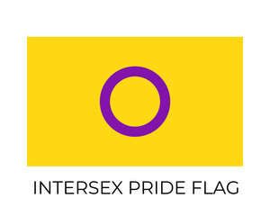 Intersex Pride Flag. Symbol of LGBT community. Vector flag sexual identity. Easy to edit template for banners, signs, logo design, etc