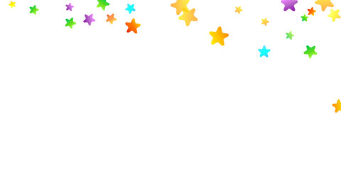 Rainbow Festive Confetti. Carnival Star Falling.