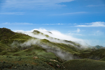 Mountains with clouds