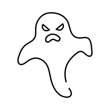 halloween ghost floating line style icon