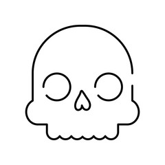 halloween head skull line style icon