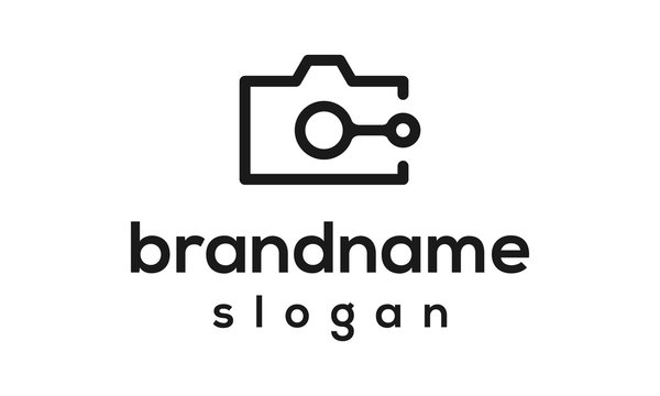 camera technology logo design vector