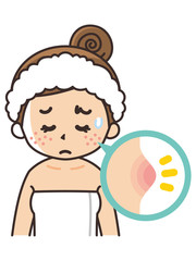 ニキビが気になる女性　美容　ビューティー　スキンケア