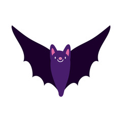 halloween bat flying flat style