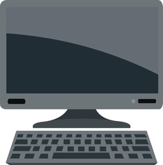 Vector illustration of a monitor and a keyboard