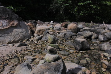 Landscape of stones and rocks ordered in different positions.