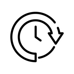 time watch with arrow around line style icon