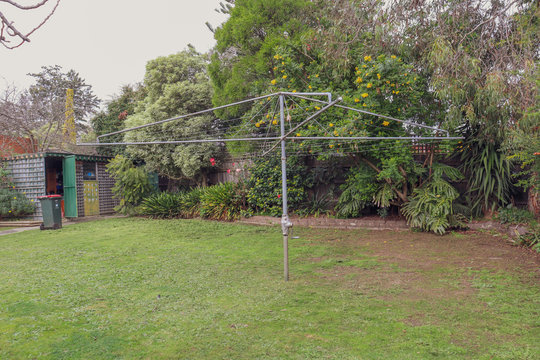 rotary clothes line in australian backyard
