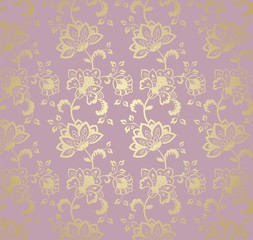 wedding card design, paisley floral pattern , India	