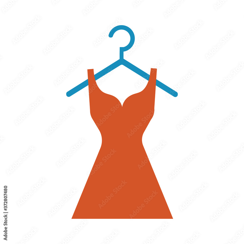 Canvas Prints female dress in clothespin line and fill style icon