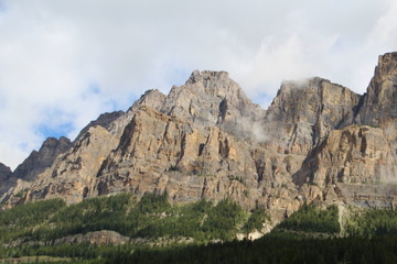 Fototapeta na wymiar Peaks Of Castle Mountain, Banff National Park, Alberta