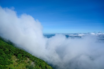 伊吹山山頂付近で見た夏雲に覆われた情景＠滋賀