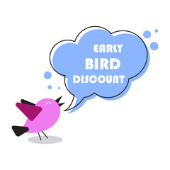 Early bird discount sign banner. vector illustration