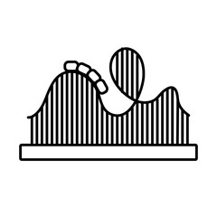 roller coaster mechanical fairground attraction line style icon