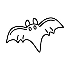 halloween bat flying style line icon