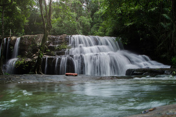 Beautiful Waterfall, Pang Sida Waterfall, at Pang Sida National Park, Thailand.