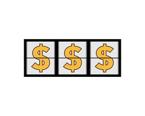 Lucky spin machine with dollar symbol inside