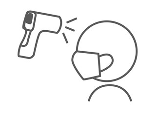 アイコン素材_感染症対策_検温中
