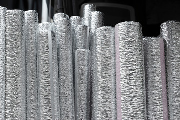 Close up of Insulation pipe cover ,Heat resistant tubular foam pipe