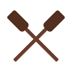 wooden oars flat style icon