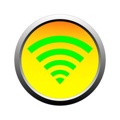 wi fi icon on square internet button