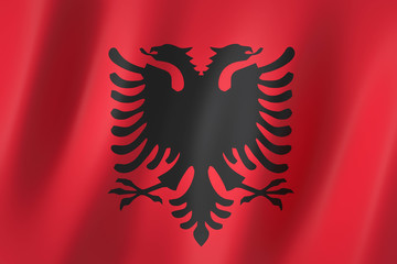 Albania flag, 3d render,8K