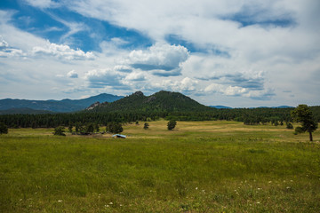 mountain landscape with green meadow, Colorado